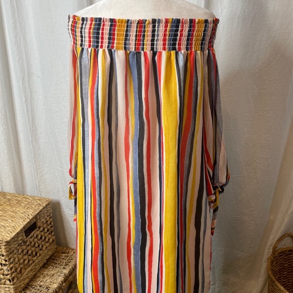 Better Be Size L Dress Bodycon Knit Sweater Ribbed Sleeveless V Neck Front Slit - Picture 6 of 9